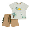 CHICCO COMPLETO MAGLIAMEZZA MANICA +PANTALONI CORTI DINOSAURI