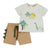 CHICCO COMPLETO MAGLIAMEZZA MANICA +PANTALONI CORTI DINOSAURI