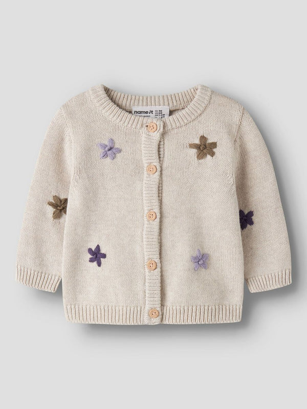 NAME IT CARDIGAN RICAMATO PEYOTE MELANGE