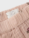 LIL ATELIER PANTALONE GARZATO RICAMATO ROSE