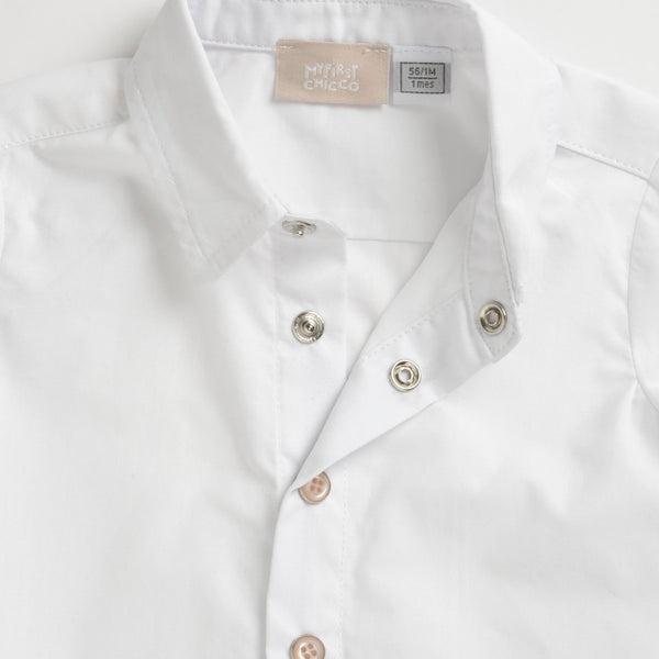 CHICCO COMPLETO CAMICIA MANICA CORTA+PANTALONI CORTI E BRETELLE