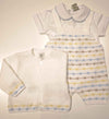 MARLù EK51 SET NASCITA TUTINA 0-3M FILO COTONE+COPERTA+CAPPELLO+SCARPINA CIELO POLVERE MULTICOLOR