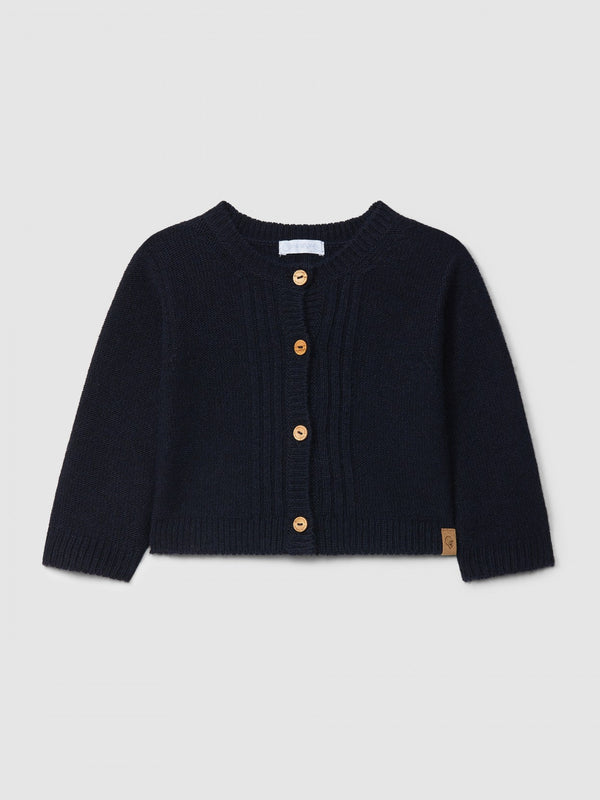 LARANJINHA Cardigan girocollo lavorato a maglia con righe in rilievo I6691140