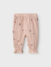 LIL ATELIER PANTALONE GARZATO RICAMATO ROSE