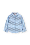 BOBOLI CAMICIA AZZURRA FANTASIA MACCHININE