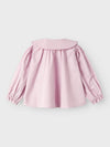 NAME IT CAMICIA A CAMPANA ROSA CON RICAMO