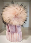 CAPPELLO LANA ROSA POM POM VOLPE ROSA