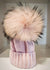 CAPPELLO LANA ROSA POM POM VOLPE ROSA