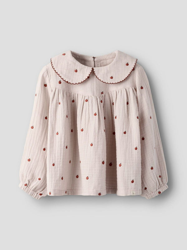 LIL ATELIER CAMICIA CON MELE RICAMATE HUSHED VIOLET