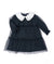 BARCELLINO ABITO BLU TULLE CON COLLETTO RICAMATO 12529
