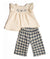 BARCELLINO COMPLETO BLUSA RICAMATA +PANTALONE VICHY BLU