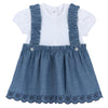 CHICCO ABITO MANICA CORTAGONNA JEANS CON BRETELLE