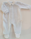 BABYGI TUTINA CINIGLIA AZZURRA E COLLO BIANCO CON RICAMO AZZURRO