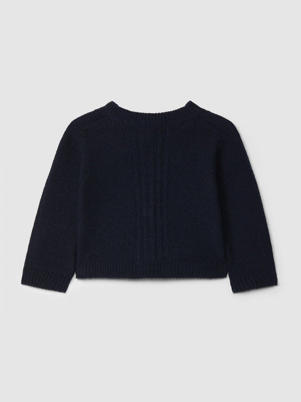 LARANJINHA Cardigan girocollo lavorato a maglia con righe in rilievo I6691140