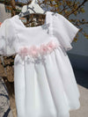 GRANLEI ABITO BIANCO E ROSA CRÊPE GEORGETTE