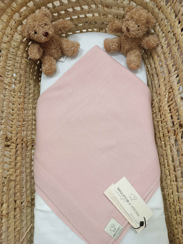 MAGLIFICIO DI VERONA COPERTA LANA BASIC ROSA