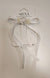 SIENA FERMAGLIO FIOCCO NASTRO E FIORI LULU BIANCO 10CM