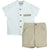 CALAMARO EXCELLENT COMPLETO DUE PEZZI LINO BEIGE E BIANCO