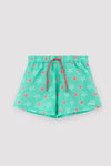 YSABEL MORA Costume da bagno corto da bambino con stampa a stelle marine turchesi 93080
