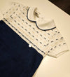 MARLù EK5815 PAGLIACCETTO FILO BIANCO BLU SABBIA