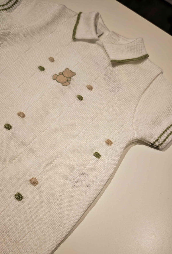 MARLù EK5615 PAGLIACCETTO FILO BIANCO VERDE OLIVA SABBIA