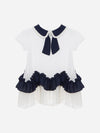 PATACHOU ABITO IN CHIFFON BIANCO E BLU