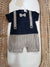 NANAN PAGLIACCETTO BLUE E BEIGE CON PAPILLON