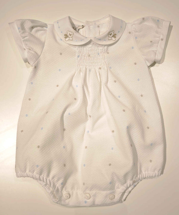 MARLù EK6123 PAGLIACCETTO PIQUET POIS BIANCO/NOCE CIELO