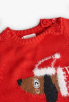 BOBOLI Tutina tricot "cucciolo" per neonati ROSSA