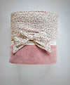BABYGI COPERTA CINIGLIA ROSA ANTICO CON FASCIA FIORELLINI