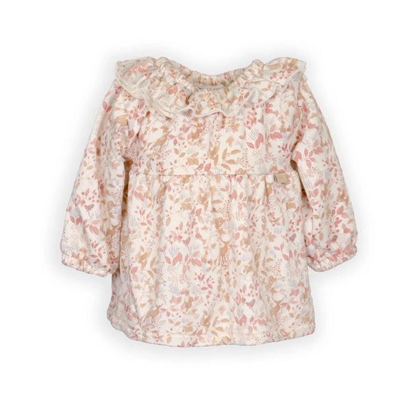 BAMBOOM Vestito Ampio con colletto volant - PRINT AUTUMN FOREST 342