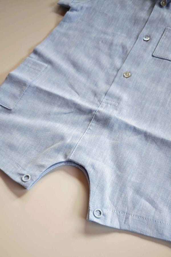 BABYGI PAGLIACCETTO 100% LINO AZZURRO LN47B