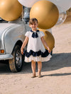 PATACHOU ABITO IN CHIFFON BIANCO E BLU