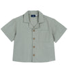CHICCO CAMICIA MEZZA MANICA MISTO LINO VERDE MILITARE