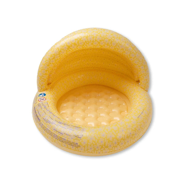 SWIMESSENTIAL Piscina per bambini - Gialla - Florish - Ø 100 cm con tettuccio