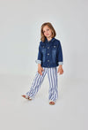 BOBOLI Pantaloni bambina lino righe