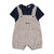 NANAN PAGLIACCETTO SALOPETTE A RIGHE BEIGE E BLU