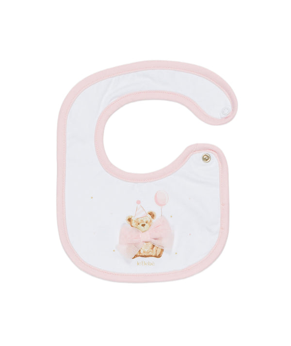 LE BEBè LBG6258 BAVETTA BIANCO/ROSA