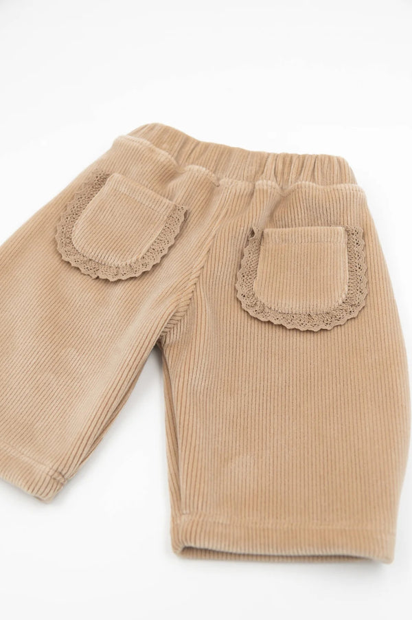 BAMBOOM Pants curderoy ampio - MOCHA SAND 347