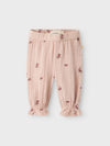 LIL ATELIER PANTALONE GARZATO RICAMATO ROSE