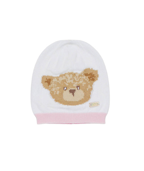 LE BEBè LBG6313 CAPPELLO FILO ORSETTO BIANCO/ROSA