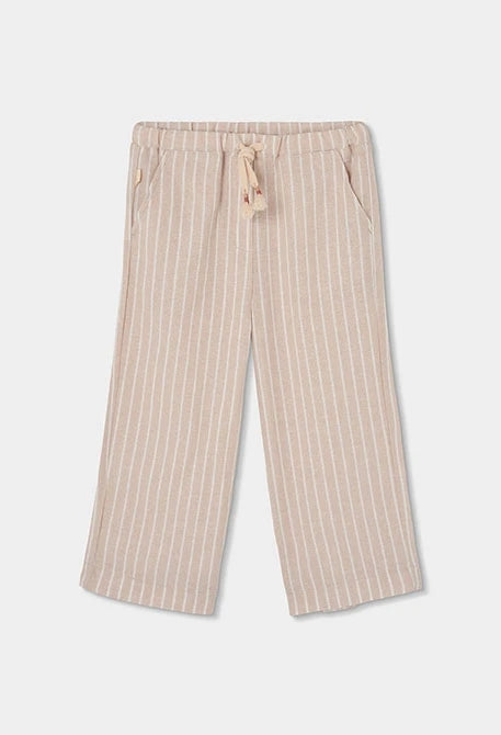 BOBOLI Pantaloni bambina in lino a righe