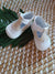 Scarpina inglesina in pelle bianca e beige con fibbia
