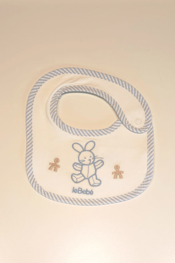 LE BEBè LBB5264 BAVETTA BIANCO/AZZURRO