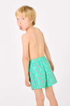 YSABEL MORA Costume da bagno corto da bambino con stampa a stelle marine turchesi 93080